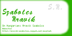 szabolcs mravik business card